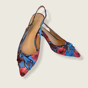 Franco Sarto Spring Floral Fabric Slingback Pumps